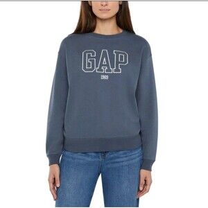 GAP Women’s Logo Crewneck Long Sleeve Sweatshirt, Blue , Size S  NWT C4